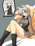  animal_ears brave_witches breasts edytha_rossmann fox_ears fox_tail glasses harukatron highres large_breasts md5_mismatch multiple_tails tail world_witches_series 