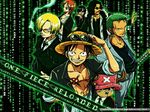  alternate_costume cosplay monkey_d_luffy nami nami_(one_piece) nico_robin one_piece roronoa_zoro sanji tattoo the_matrix tony_tony_chopper usopp wallpaper 