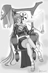  ares_(artist) breasts female full_body gradient gradient_background long_hair monochrome naruto naruto_shippuuden pixiv_thumbnail resized solo terumi_mei 