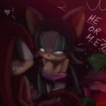  1girl artist_request blush gem heart knuckles_the_echidna master_emerald rouge_the_bat sonic_the_hedgehog 