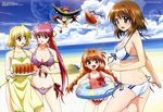  :d :o absurdres agito_(nanoha) ahoge apron ass barefoot beach bikini blonde_hair blue_eyes blush braid breasts brown_hair butt_crack casual_one-piece_swimsuit cleavage cloud day food frilled_swimsuit frills front-tie_top fruit hair_ornament hair_ribbon hairclip highres innertube long_hair looking_back lyrical_nanoha mahou_shoujo_lyrical_nanoha_strikers medium_breasts megami minigirl moon multiple_girls multiple_moons navel nearly_naked_apron non-web_source ocean official_art okuda_yasuhiro one-piece_swimsuit open_mouth outdoors pink_hair ponytail red_eyes reinforce_zwei ribbon shamal short_hair short_twintails side-tie_bikini sideboob signum silver_hair sky smile swimsuit tail twin_braids twintails very_long_hair vita water watermelon x_hair_ornament yagami_hayate zafira 