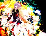  ahoge bad_id bad_pixiv_id blonde_hair dress gradient_hair hijiri_byakuren meola multicolored_hair purple_hair solo sorcerer's_sutra_scroll touhou 