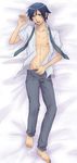  bad_id bad_pixiv_id barefoot dakimakura highres kousaka_kyousuke male_focus ore_no_imouto_ga_konna_ni_kawaii_wake_ga_nai school_uniform solo undressing 