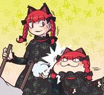  angry animal_ears bad_id bad_pixiv_id bow braid cat_ears chibi dual_persona kaenbyou_rin multiple_girls red_eyes red_hair rodney slapping touhou twin_braids 
