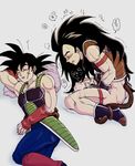  2boys age_difference bardock bottomless dragon_ball dragonball dragonball_z father_and_son male male_focus masturbation multiple_boys muscle raditz scar scars tail yaoi 