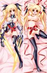  arms_up bardiche bdsm belt blonde_hair blush bondage bottomless bound breasts dakemakura-koubou dakimakura energy_sword fate_testarossa gauntlets hair_ribbon large_breasts legs long_hair lyrical_nanoha mahou_shoujo_lyrical_nanoha_strikers millelunar multiple_views naked_belt nude open_mouth pussy red_eyes ribbon shirt sword thighhighs torn_clothes torn_legwear torn_shirt twintails uncensored weapon 