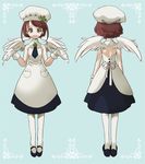  bad_id bad_pixiv_id bare_shoulders brown_eyes brown_hair gloves original pantyhose senkyoushi_gondolf simple_background thighhighs wings 