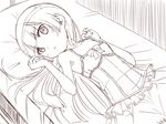  bad_anatomy bad_id bad_pixiv_id bed dress gokou_ruri long_hair lying mole mole_under_eye monochrome ore_no_imouto_ga_konna_ni_kawaii_wake_ga_nai sketch solo sundress umeboshitora 