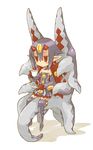  boots cup demon_girl desco_(disgaea) disgaea horns karina makai_senki_disgaea_4 monster_girl pointy_ears purple_footwear red_eyes sitting solo tea tentacles 