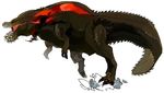  brute_wyvern capcom deviljho dinosaur monster monster_hunter monster_hunter_3 rage_mode running tail teeth 