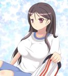  bad_id bad_pixiv_id black_hair breasts fukiyose_seiri gym_uniform large_breasts long_hair nullmoji purple_eyes solo to_aru_majutsu_no_index 