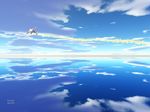  acht_auber cloud epic eureka_seven eureka_seven_(series) mecha nirvash nirvash_typezero no_humans reflection science_fiction sky 