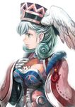  armor bad_id bad_pixiv_id capelet gloves green_eyes green_hair hat head_wings lack melia solo xenoblade_(series) xenoblade_1 