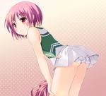  ass bare_shoulders bent_over blush cheerleader odayan open_mouth panties pink_eyes pink_hair pom_poms short_hair skirt solo to_aru_majutsu_no_index tsukuyomi_komoe underwear 