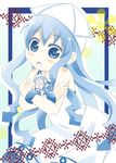  :o abenattou bad_id bad_pixiv_id blue_eyes blue_hair chibi dress dual_persona hat ikamusume long_hair mini-ikamusume minigirl multiple_girls shinryaku!_ikamusume tentacle_hair 