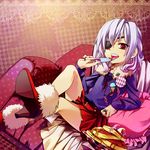  bad_id bad_pixiv_id eyepatch food high_heels highres inazuma_eleven inazuma_eleven_(series) pancake red_eyes shoes short_hair solo zanunoneko 