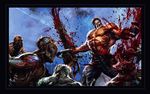  2010 battle blood brutal_death chainsaw dave_wilkins death demon fight gore guro highres human mammal mask monster muscle nipples official pants rick_taylor splatterhouse teeth terror_mask video_games weapon yellow_eyes 