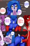  all_fours animatronic anthro big_breasts blush bonnie_(fnaf) breasts canid canine cleavage clothed clothing comic deep_throat dim discordmelody doggystyle fellatio female five_nights_at_freddy&#039;s fox foxy_(fnaf) freckles from_behind_position ground_squirrel invalid_tag lagomorph machine male mammal night_3 oral penis pussy rabbit robot rodent sciurid sex video_games webcomic 