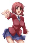  foreshortening futsuu_no_yuuki highres kushieda_minori pointing red_eyes red_hair school_uniform short_hair solo toradora! 