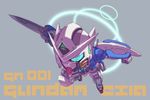  bad_pixiv_id chibi gundam gundam_00 gundam_exia king_of_unlucky mecha no_humans shield sword text_focus weapon 