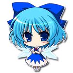 artist_request bow chibi cirno crossed_arms fairy lowres solo touhou 
