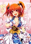  breasts cleavage confession highres ichirino_minagi large_breasts onozuka_komachi pov red_eyes red_hair solo touhou translated two_side_up 