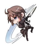  bad_id bad_pixiv_id blue_eyes brown_hair chibi dissidia_final_fantasy final_fantasy final_fantasy_viii gunblade male_focus neige_(pais) scar solo squall_leonhart weapon white_background 