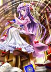  bad_id bad_pixiv_id book crescent hajike_akira hat highres long_hair magic_circle patchouli_knowledge purple_eyes purple_hair solo touhou 