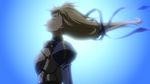  ahoge armor artoria_pendragon_(all) blonde_hair fate/stay_night fate/unlimited_blade_works fate_(series) green_eyes hair_ribbon long_hair ribbon saber smile solo type-moon 