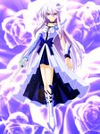  black_choker blue_flower blue_rose boots bow breasts choker cure_moonlight dress elbow_gloves engo_(aquawatery) flower flower_tact frills gloves hair_flower hair_ornament heart heartcatch_precure! knee_boots long_hair magical_girl medium_breasts precure purple_eyes purple_hair rose single_elbow_glove single_glove solo tsukikage_yuri wand wrist_cuffs 