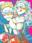  1girl :q blush breasts dorohedoro glasses large_breasts noi_(dorohedoro) shin_(dorohedoro) tongue tongue_out vinyl_(artist) 