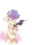  ass bad_id bad_pixiv_id chemise katou_haruaki looking_back pointy_ears purple_hair red_eyes remilia_scarlet sketch solo touhou wings 