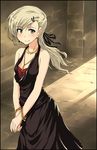  bare_shoulders blonde_hair blue_eyes bracelet dress earrings formal hair_ornament hairclip hanyu jewelry long_hair martina_crespi necklace solo strike_witches world_witches_series 
