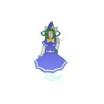  bad_id bad_pixiv_id bow closed_eyes ghost ghost_tail green_hair hat long_hair mima rodney simple_background solo touhou touhou_(pc-98) wizard_hat 