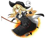  broom fingerless_gloves gloves hat hogi kirisame_marisa koumajou_densetsu solo touhou witch_hat 