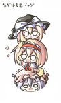  :3 :d alice_margatroid aoblue blonde_hair blush bow chibi crescent hairband hat heart human_tower kirisame_marisa multiple_girls o_o open_mouth patchouli_knowledge purple_hair smile stacking sweatdrop tears touhou translated trembling v-shaped_eyebrows waving witch_hat 