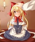  hands one_eye_closed out_of_frame petting ram_hachimin ribbon shanghai_doll solo_focus touhou 