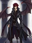  blade chains coat demon_wings male red_hair redhead wings 