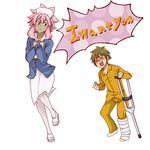  artist_request crossdress crossdressing crotches crutch crutches dark_skin english inazuma_eleven inazuma_eleven_(series) nurse pink_hair shota tachimukai_yuuki trap tsunami_jousuke 