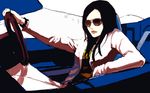  black_hair cool driving hitomiko_kira inazuma_eleven inazuma_eleven_(series) kira_hitomiko long_hair okura000 sunglasses 