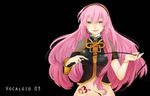  :p aqua_eyes bad_id bad_pixiv_id blood headphones headset highres long_hair maroyan megurine_luka navel pink_hair simple_background smile solo tongue tongue_out vocaloid whip 