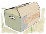  box cardboard_box copyright_request ddaall in_box in_container mikan_box solo yellow_eyes 