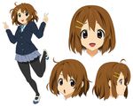  ahoge bad_id bad_pixiv_id brown_eyes brown_hair double_v hair_ornament hairclip hirasawa_yui k-on! legs open_mouth pantyhose portrait round_teeth school_uniform skirt smile tareme teeth v yagitori 