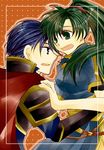  1boy 1girl armor blue_eyes blue_hair cape couple fire_emblem fire_emblem:_rekka_no_ken fire_emblem_blazing_sword green_eyes green_hair hector hector_(fire_emblem) lyn lyndis_(fire_emblem) nintendo ponytail surprise surprised 