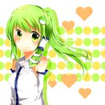 ao_ringo bad_id bad_pixiv_id detached_sleeves green_eyes green_hair kochiya_sanae ponytail solo touhou 
