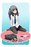  original pantyhose sakebuotoko school_uniform sitting solo wariza 