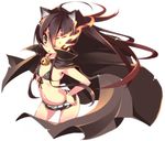  ahoge animal_ears bell bell_collar bikini_top black_hair black_rock_shooter black_rock_shooter_(character) black_rock_shooter_(character)_(cosplay) cape cat_ears collar cosplay flat_chest front-tie_top image_sample md5_mismatch pixiv_sample roke shakugan_no_shana shana solo 