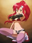  1girl awa belt bikini_top blush hot_pants ponytail red_hair short_shorts shorts tengen_toppa_gurren-lagann tengen_toppa_gurren_lagann thighhighs yellow_eyes yoko_littner yoko_ritona 