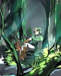  androgynous blonde_hair blue_eyes fingerless_gloves gloves hat link male_focus muse_(rainforest) pointy_ears solo the_legend_of_zelda 