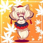  blush_stickers inubashiri_momiji leaf lowres raion-san solo touhou 